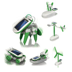 Kit Robot Solare 6-in-1 Assemblaggio Nave Ventilatore Mulino a Vento Auto Giocattoli Laboratorio Scientifico Fai-da-Te Gadget Educativi per Bambini