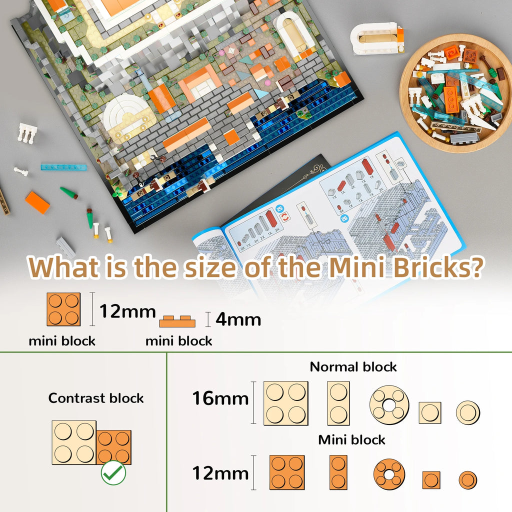 Architectonisch herkenningspunt Acropolis Kasteel bouwstenen speelgoed, displaymodellen huisdecoratie cadeaus, bureaubladdecoratie 1752STUKS