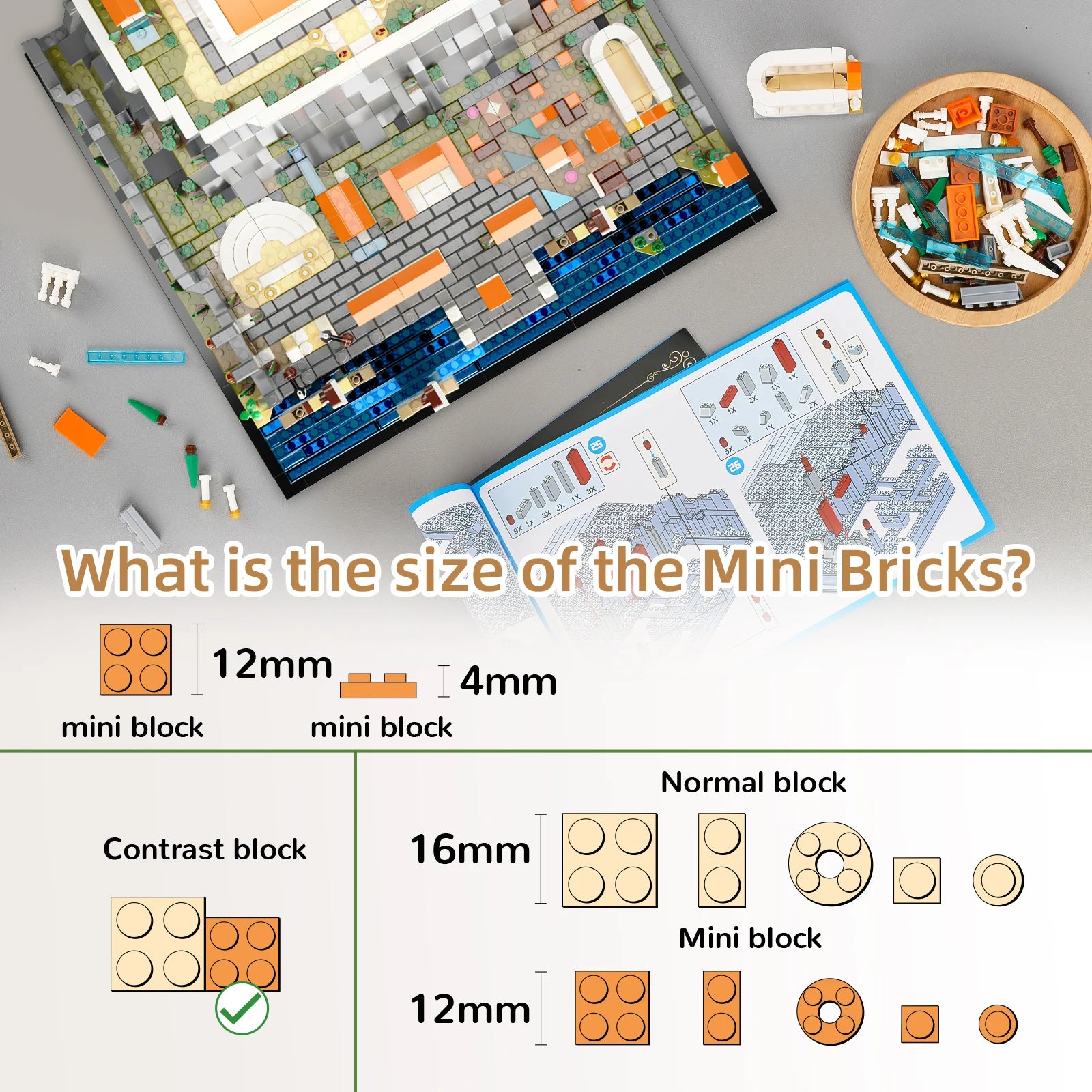 Architectonisch herkenningspunt Acropolis Kasteel bouwstenen speelgoed, displaymodellen huisdecoratie cadeaus, bureaubladdecoratie 1752STUKS