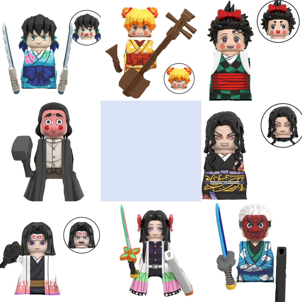 Inosuke Build WM blocks 6116 6137 6138 Demon Slayer Tanjirou Nezuko Inosuke Zenitsu ...
