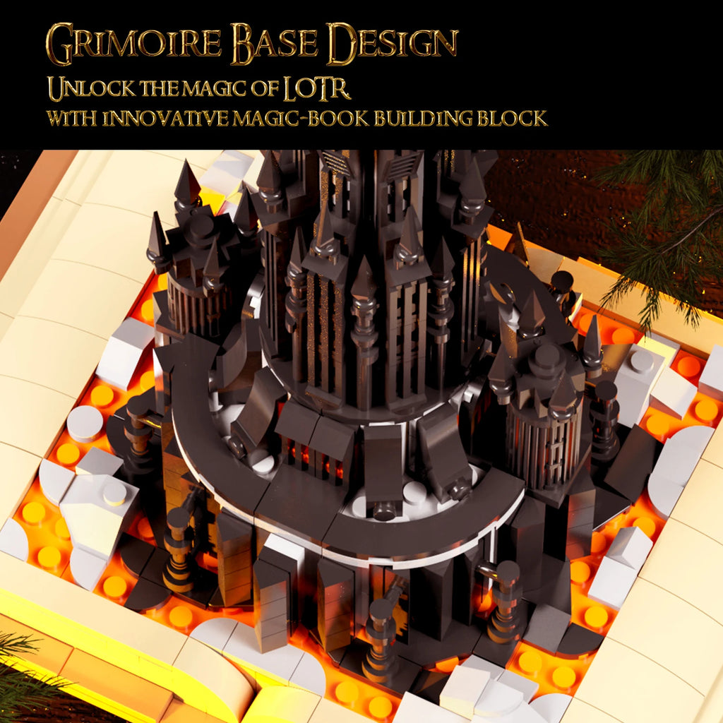 966PCS Black Tower Magic Book Building Blocks Dark Magic Castle Model Assembly Bricks With Lights Kid Toys Christmas Gifts - CADA BRICKS®