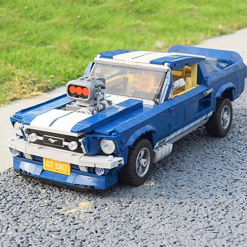 Nowy model samochodu wyścigowego Ford Mustangs, kompatybilny z klockami, zabawki DIY dla chłopców, prezenty