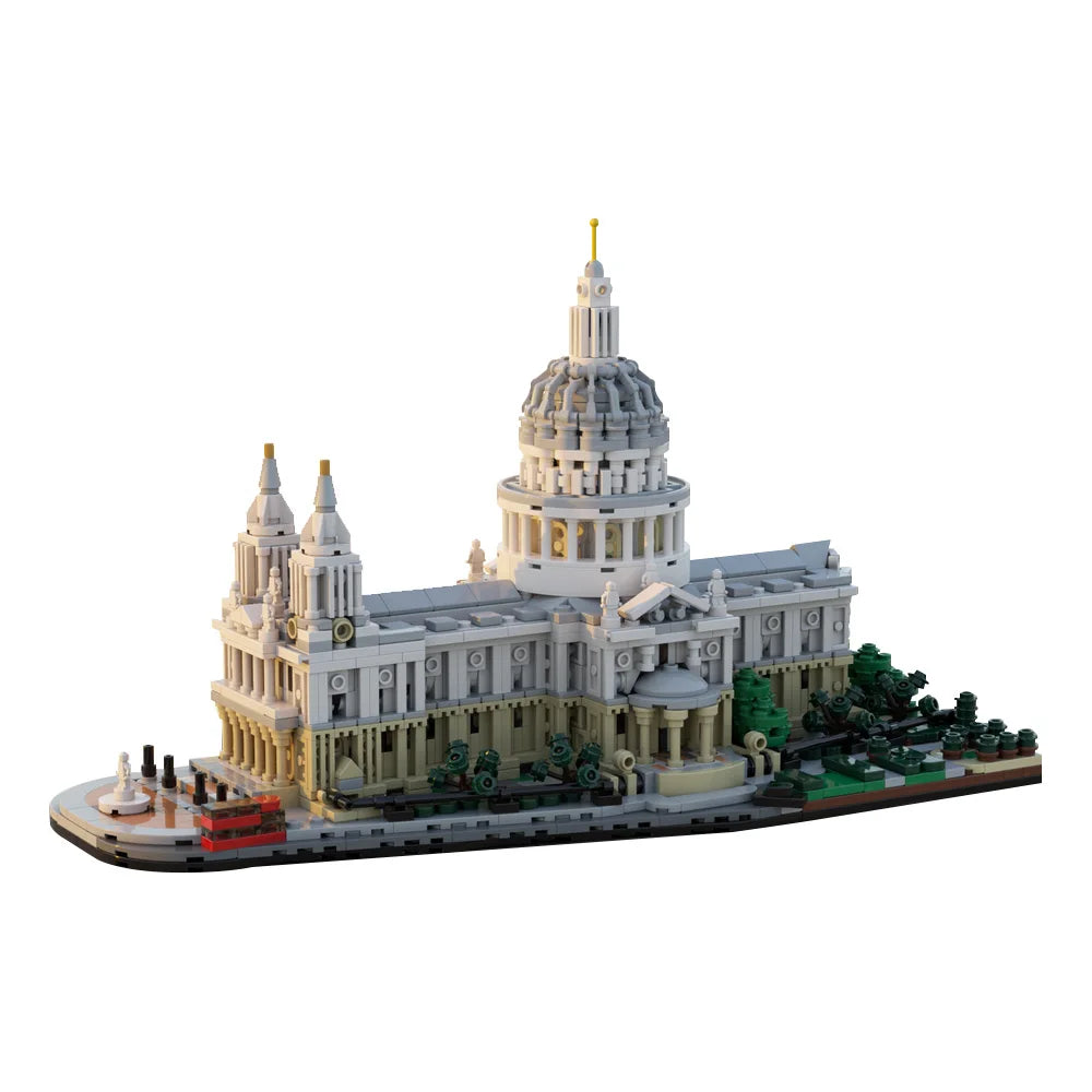MOC Saint Paul's Cathedral 1:800 Building Blocks Famous Medieval Gothic Architectural Style Model Bricks Toys Gift
