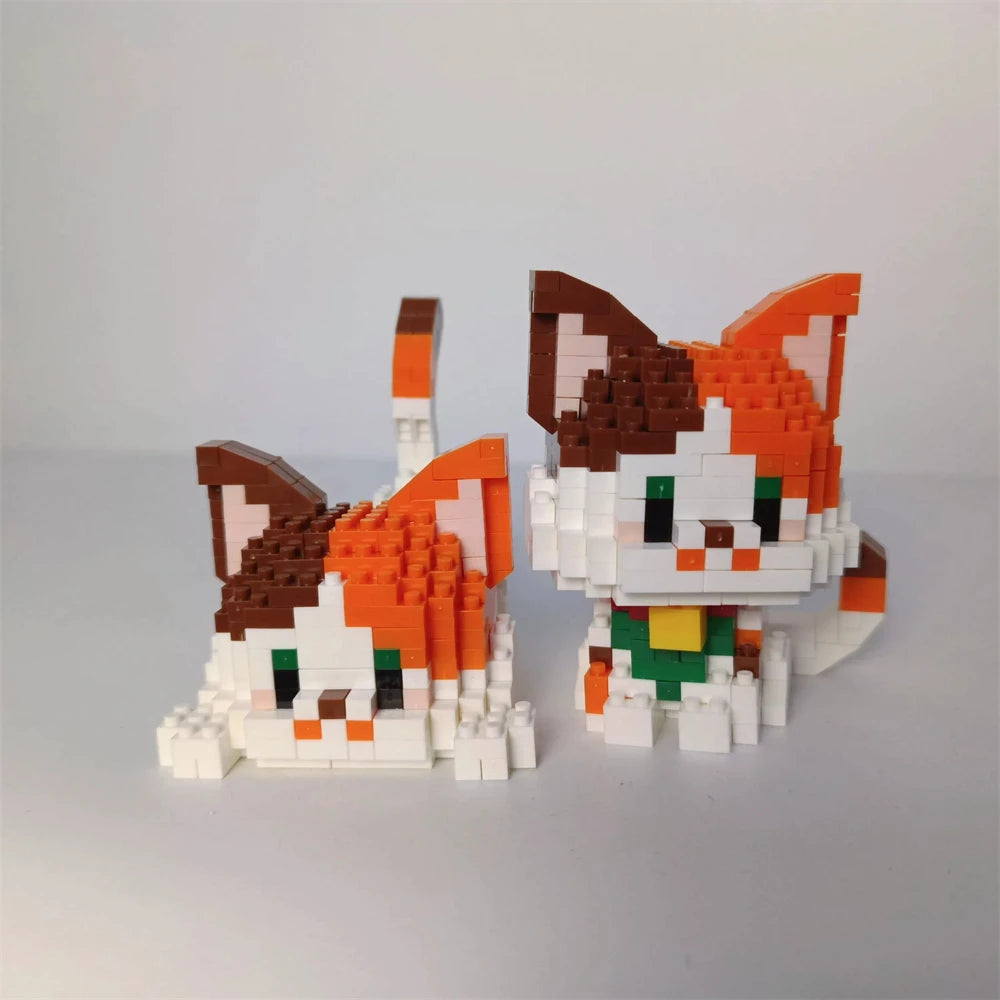 Dual Form Cat Shape Pet Series Model Micro Mini Building Blocks Toys Pocket-Sized Cuteness Pet Cat Display Decor Good For Girls - CADA BRICKS®
