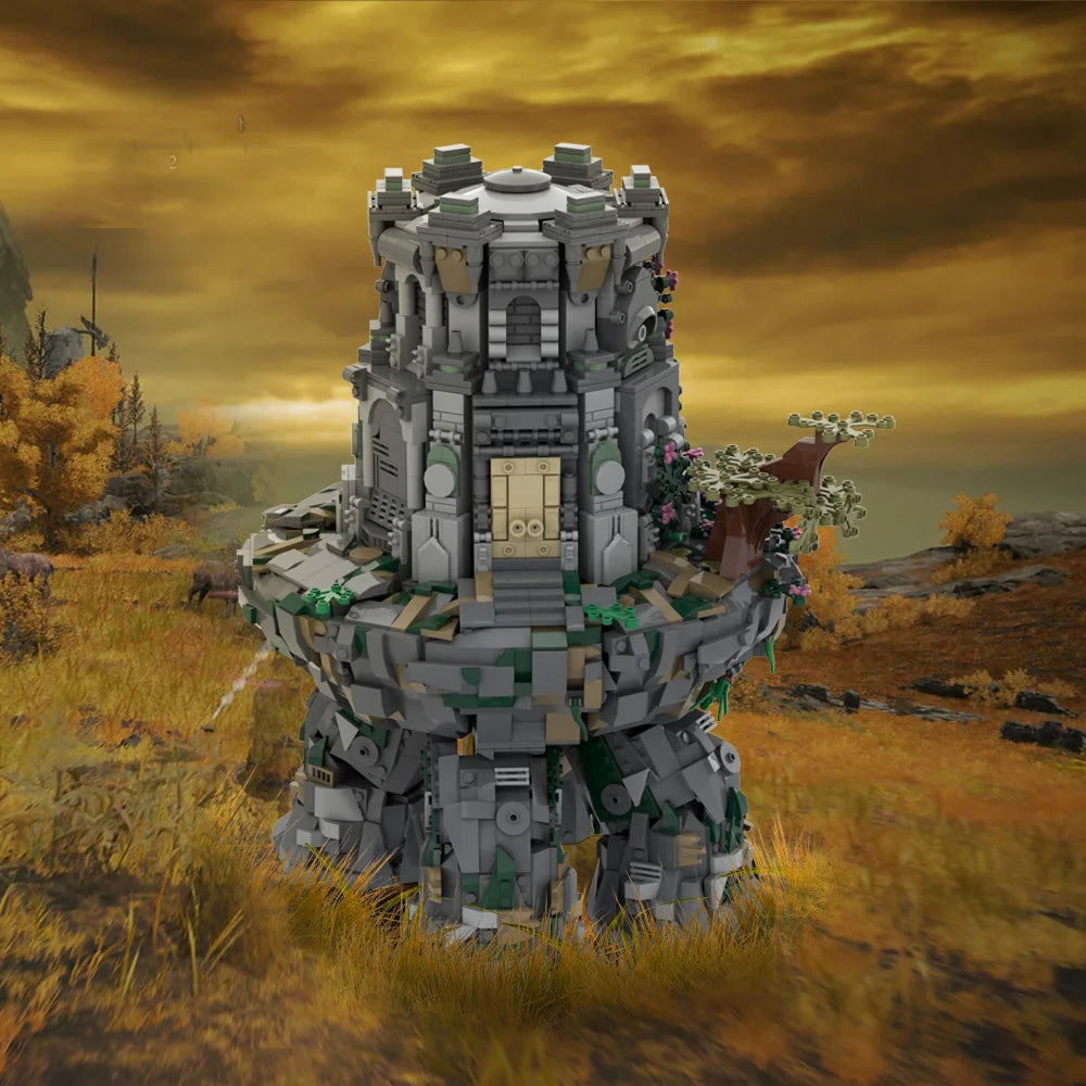 MOC Spill Eldeneds Ringer Vandrende Mausoleum Byggeklosser Modell Mørk fantasyverden Tempel Scene Arkitektur Murstein Leke Gave