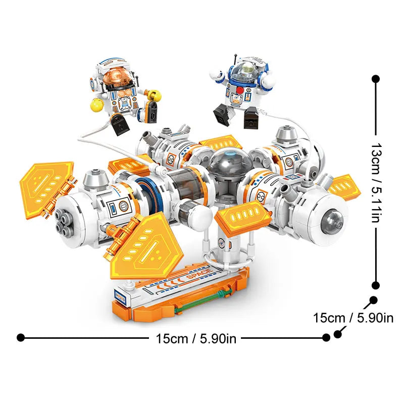 Astronaut Space Station Building Blocks Set with Manned Rocket Model STEM Educational Toys for Kids Christmas Birthday Gift