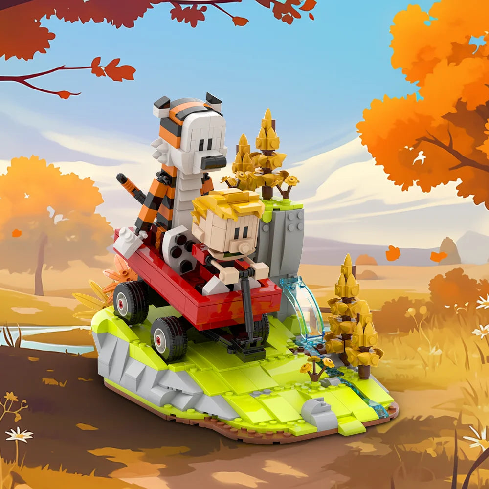 Moc Calvined and Hobbes Building Blocks Classic Comic Book Figure DIY Model Bricks Children Educational Toys Collect gifts - CADA BRICKS®