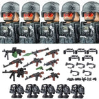 Military Army Figures Building Blocks SWAT Ghost Commando Special Forces Soldier Weapons Gun Hat Shield Belt AK Mini Bricks Toy - CADA BRICKS®