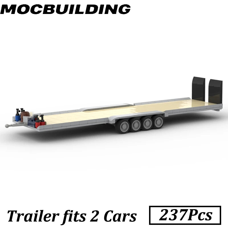 Universal Semi Trailer City Car Vehicle Truck Low Loader Model Display MOC Building Blocks Brick Gift for Kids