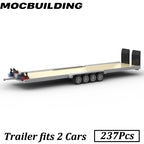 Universal Semi Trailer City Car Vehicle Truck Low Loader Model Display MOC Building Blocks Brick Gift for Kids