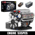Mould King 10088 Technik Electrically Driven No.V8 Engine Model Building Blocks Set Creative Educational Toys