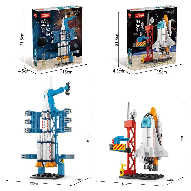 107 Piece DIY Building Blocks Space Rocket Craft Launch Center Base Puzzle Model Assembling Bricks Small Set Education Boys Toy - CADA BRICKS®