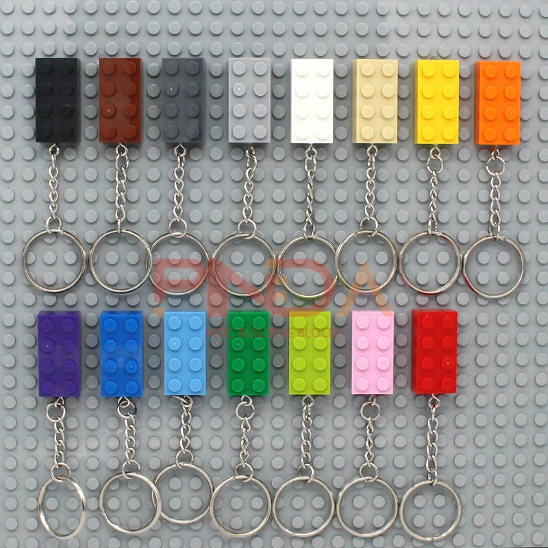 10Pcs MOC 2x4 Key Chain Building Blocks Creative Gift with MOC Brick K ...