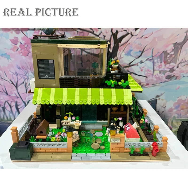 Creative City Japanese Style Range Single-family Villa flower house Building Blocks  Architecture Bricks Toys for Kid Gifts