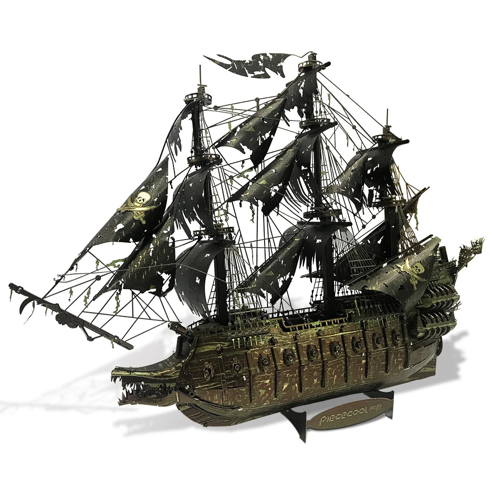 Piececool Puzzle Métallique 3D Le Vaisseau Fantôme Blocs de Construction Modèle Navire Pirate Casse-tête pour Adolescents Jouets DIY