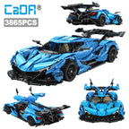 Cada 3865PCS 1:8 Stad Blauwe Raceauto V12 Hypercar Model Bouwstenen Beroemde Supercar Sportvoertuig Bakstenen Speelgoed Cadeaus