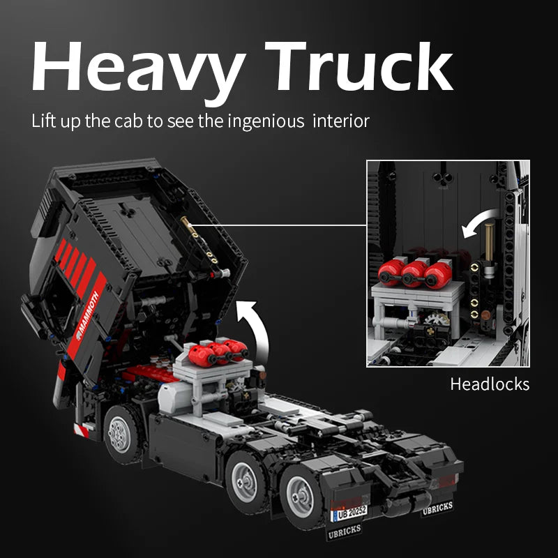 FH Truck 6X4 Tractor Heavy Duty RC Remote Control Engineering Vehicle Model Building Blocks Bricks Kits Toys Boy Christmas Gifts
