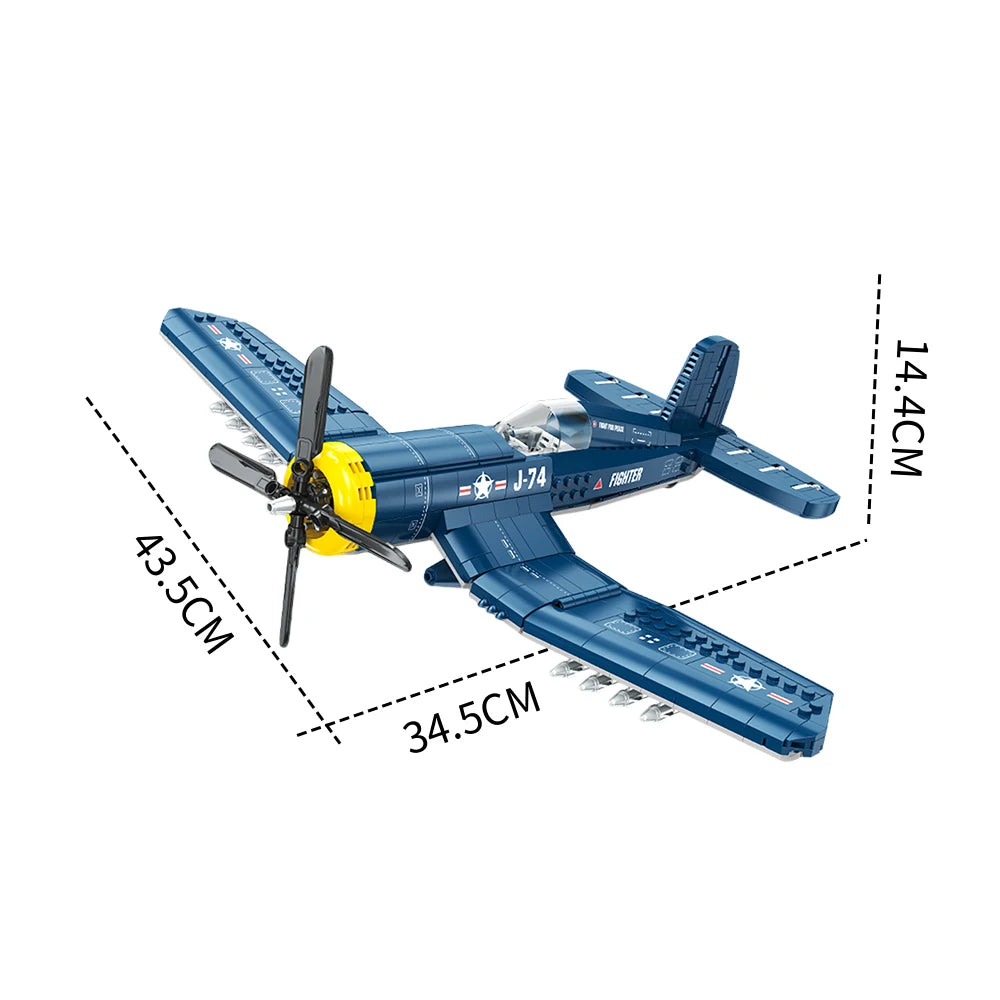 KNEW BUILT Fighter Jet Mini Building Block Toy Set for Kids Boy Adult Beginner Military Plane Airplane Pirate Transporter Brick