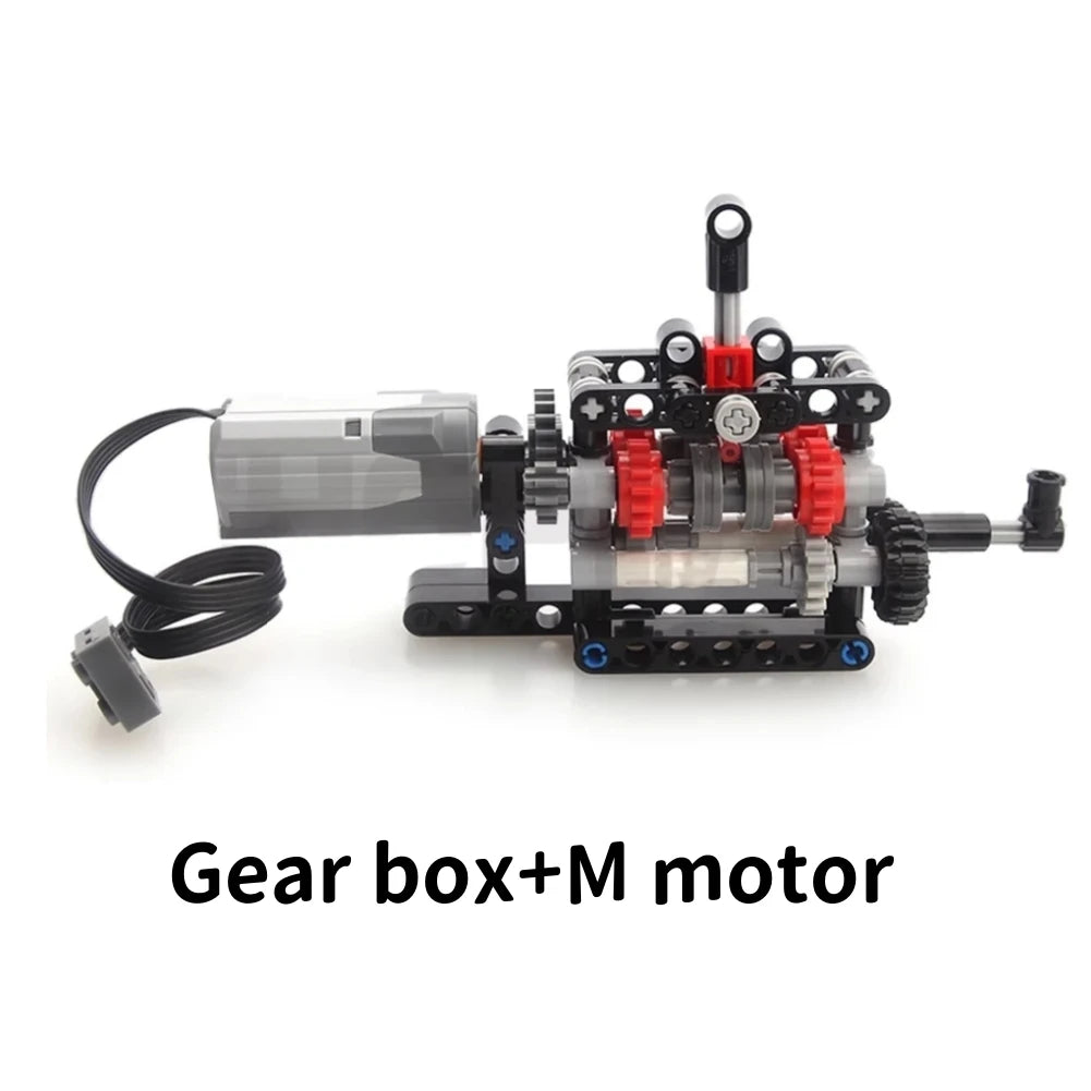 MOC High-tech 4 Speeds Gearbox Manual Transmission Kit DIY Technical Model M Motor 8883 Power Functions Building Blocks Bricks - CADA BRICKS®