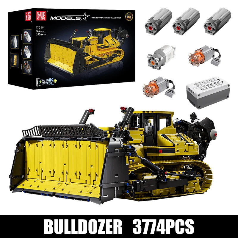 Mould King 17049 Technical Car Toys The APP Motorized PR766 Bulldozer Building Block Assembly Truck Model Kids Christmas Gifts