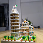 KNEW BUILT The Leaning Tower of Pisa Euro Constrution Micro Mini Building Blocks for Adult Child Toys Set Roma Colosseum Bricks