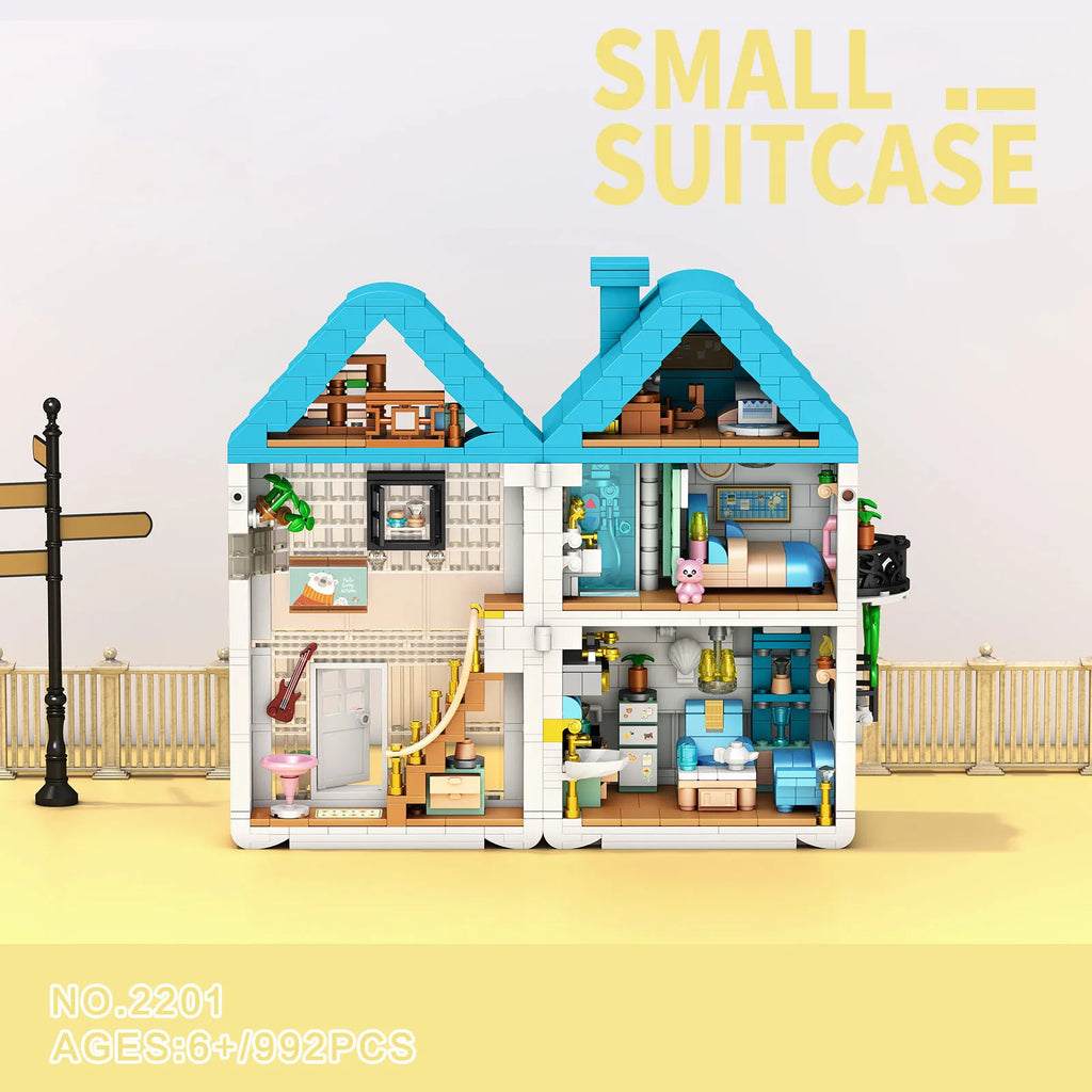 Idea House Street View Mini Block Secret Box Villa Room Building Brick Art Studio Circus Streetscape Construction Toys For Gifts