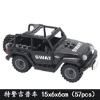 2024 Military Armoured Off-Road Vehicle Humvee Jeep H1 2 Modes Army Car Building Blocks Bricks WW2 Model Moc Toys Boys Kids Gift