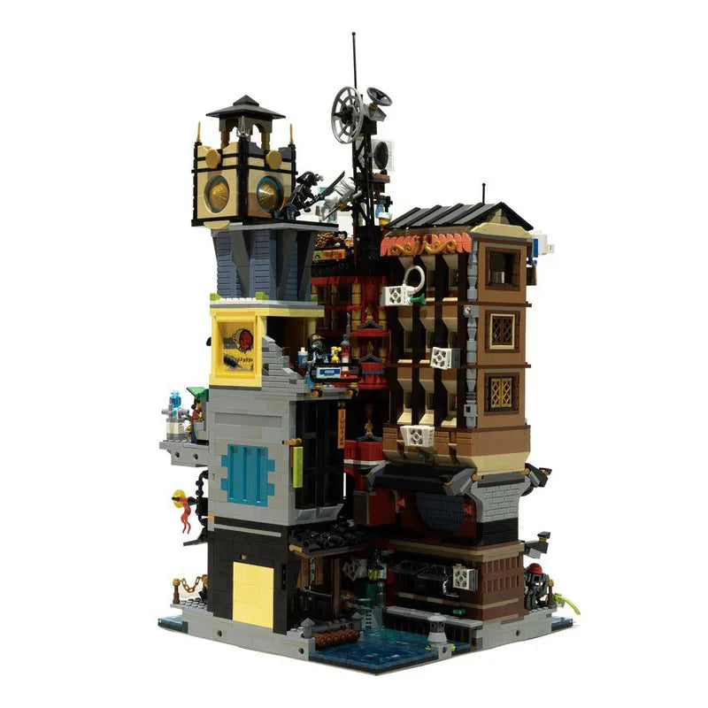 Moc Building Blocks City Retro Fantasy Architecture Model Moon Gate Tower Technology Module Building Blocks Toy DIY Set Assembly