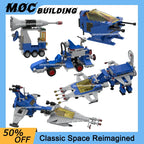 MOC Building Blocks Classic Space Station Series Small Moon Buggy Rocket Car Creative Shuttle-Craft Toys DIY Bricks Xmas Gifts