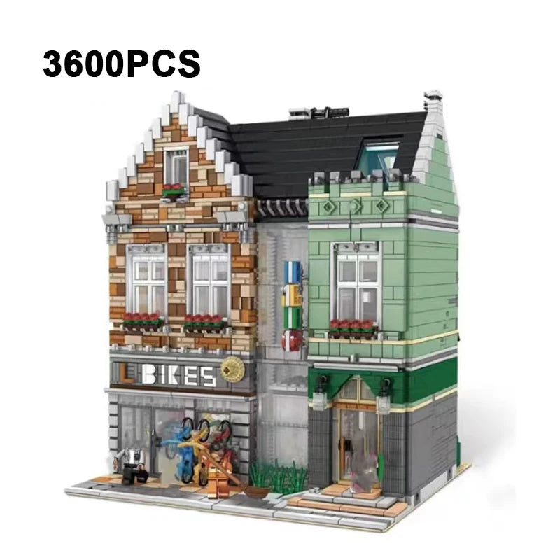 Creative Cuba Hotel stadsstraatzicht architectuur bouwstenen edelsteenwinkel fietsenwinkel micro steentjes model speelgoed cadeau kinderen volwassenen