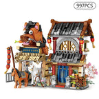 Street View Series Building blocks Izakaya Shaved Ice Shop Takoyaki Shop Coffee shop Panda Tea House model children's gift - CADA BRICKS®