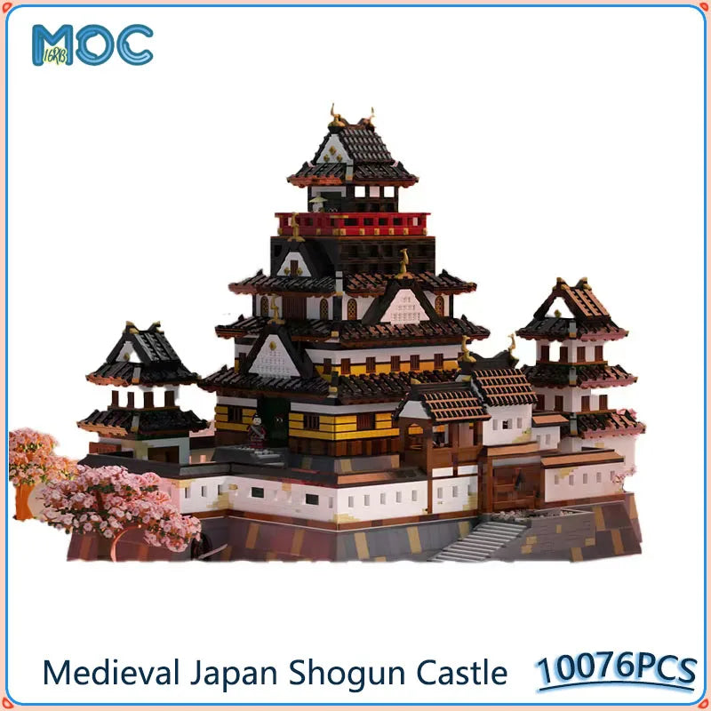 Middelalderens Japan Shogun Slott Arkitektur Modell MOC Byggeklosser DIY Sett Samleklosser Display Leker Gaver 10076PCS