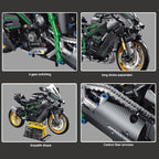 IN STOCK 1: 5 Motorcycle H2R Building Blocks Model MOC Autocycle Sports Car Technology Bricks Toys for Children Gift Set