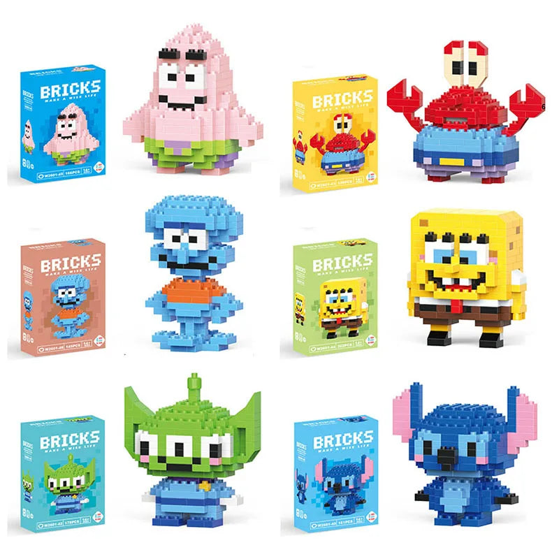 Disney Small Granular Building Model Toy Cartoon Character Stitch, SpongeBob Mini Block Toy Christmas Gift for Children - CADA BRICKS®