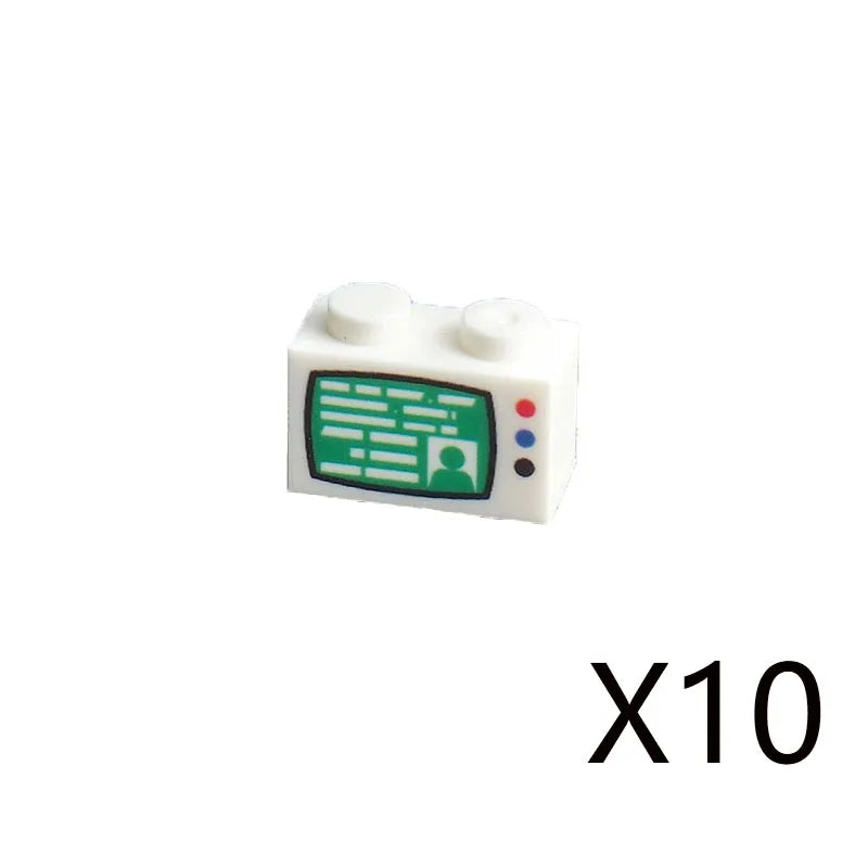 City Printed Accessories Building Blocks Computer Controller Monitor Keyboard Dashboard Mobile Phone Radio Mini Bricks Kids Toys - CADA BRICKS®