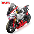 Esperto Tecnico Auto da Corsa Cittadina Moto Blocchi da Costruzione V4S PH4 H2R R1 Moto con Mattoncini a LED Giocattoli per Bambini Regali
