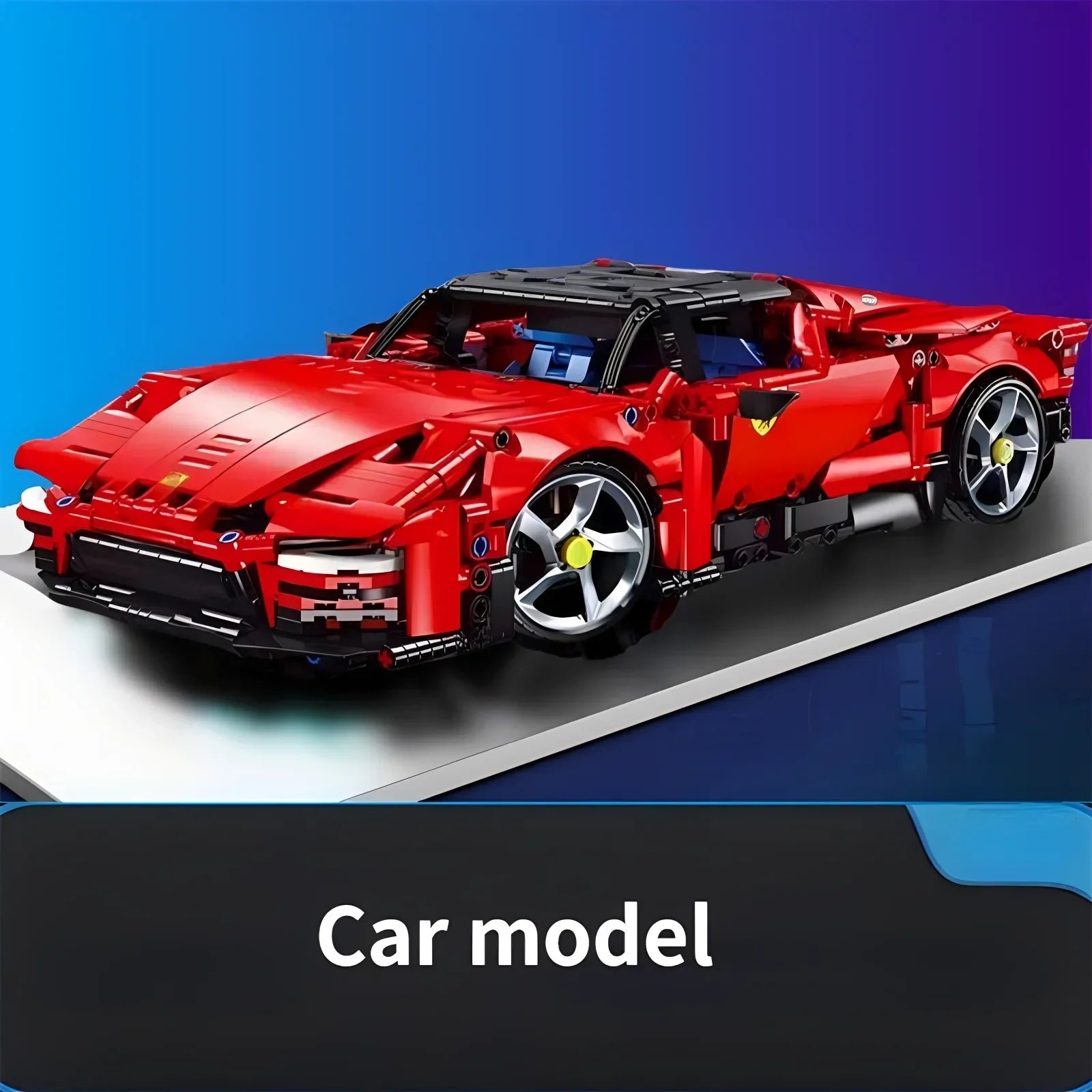 ToylinX 1394-PCS Red Super Sports Car Building Block Model – ABS Racing Car Desktop Decoration & Festival Gift - CADA BRICKS®