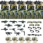 Military Army Figures Building Blocks SWAT Ghost Commando Special Forces Soldier Weapons Gun Hat Shield Belt AK Mini Bricks Toy - CADA BRICKS®