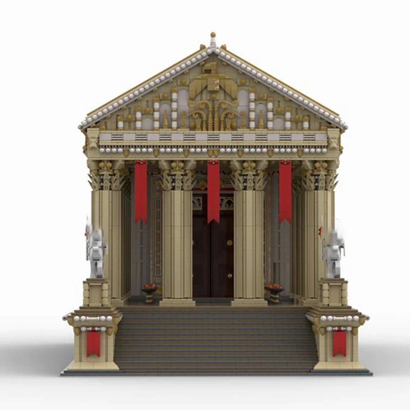 Moc Building Blocks  Ancient Roman Temple Model Technology Bricks DIY City Street View Construstion Assembly Toy Holiday Gift