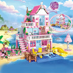 1 Change 2 Friends City House Summer Holiday Seaside Villa Apartment Slide Building Blocks Sets Figures Toys for Kid Girls Gift