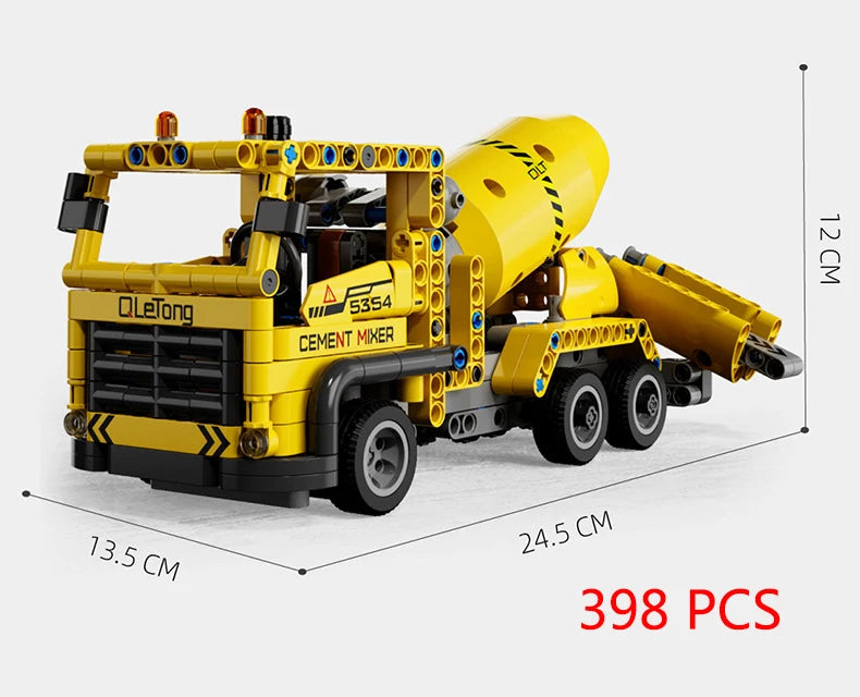 City Truck Vehicle Pickup Heavy Cargo Transport Model Building Blocks Machinery Shop Van Creative Carriage Harvester Car Kid Toy - CADA BRICKS®