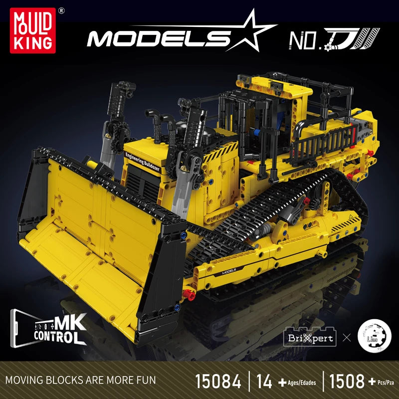 Mould King 15084 Technische Auto Speelgoed De APP RC Besturing D11 Bulldozer Bouwsteen Assemblage Vrachtwagen Bouwsteenset Kinderen Kerstcadeau