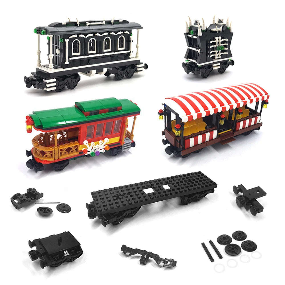 City train building blocks DIY modified accessories, creative MOC assembly track train carriage expansion set, base, wheel parts - CADA BRICKS®