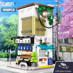 Cada City LED Japanese Steamed Bun House Architecture Building Blocks Friends Shop Figures Bricks Toys cherry blossom Kids Gifts - CADA BRICKS®