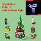 6 In 1 Upgraded Christmas Series Building Blocks Set With Light Creative Winter Village House DIY Bricks Toys For Kids Xmas Gift