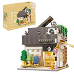 Japanese Street View Building Blocks Tea House Bun House Cafe Store Architecture Model Bricks Kids DIY Toys Holiday Gifts