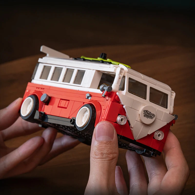 NEW Creative City Retro Car Building Blocks T1 Campervan Beetle Camper Car Bricks Mini Camper Model Toys Kids Christmas Gifts