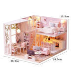 Doll House Kit 3D Wooden Mini DollHouse Assembly Building with Furniture Kit Toys Children's Birthday Gift 3D Puzzle Handmade