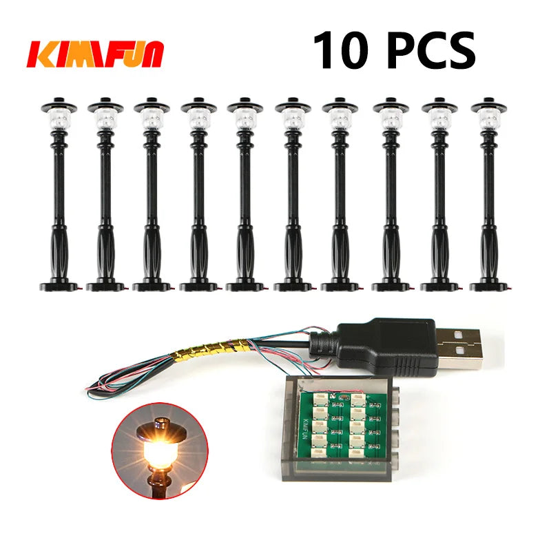 10PCS 0.8mm Pin RGB LED Building Blocks USB Lamp DIY Street Light City Electric Decorate 1X1 Brick Toy Compatible All Brands - CADA BRICKS®