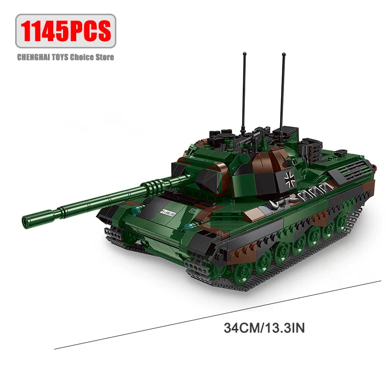 Military ww2 Cannon Assault Armored Vehicle Battle Tank Car Truck Army Weapon Building Blocks Sets Model Boys Toys for Kids Gift